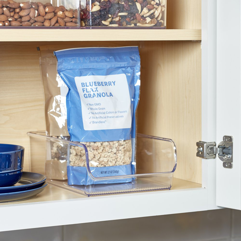 iDesign Linus Plastic Fridge and Freezer Storage Organizer Bin, BPA-Free , 11" x 7" x 3.5", Clear